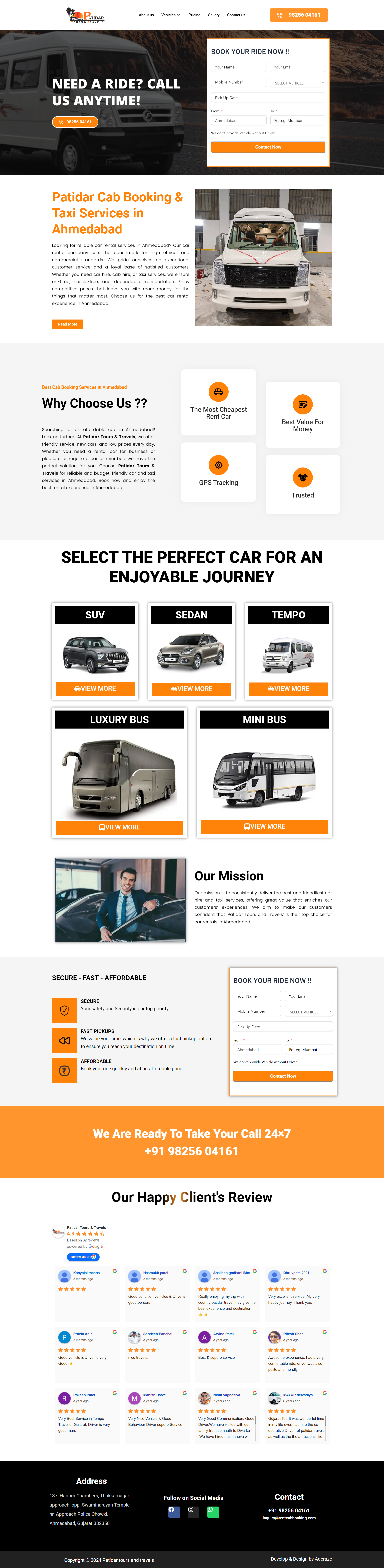 Rent Cab Booking Website