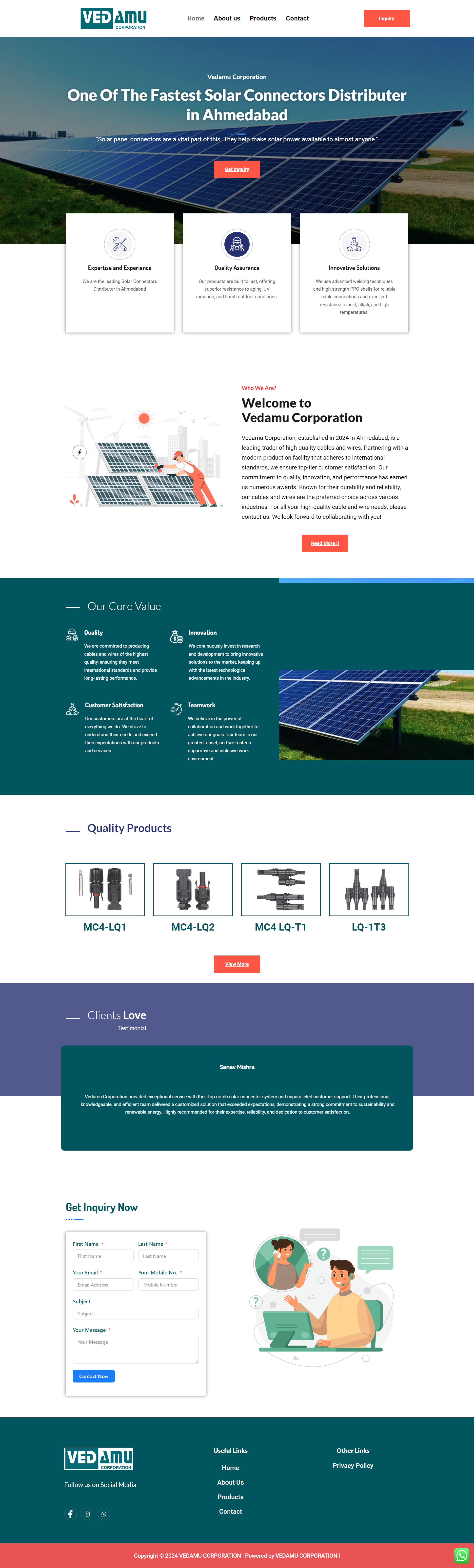 Vedamu Corporation website